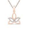 Thumbnail Image 0 of Diamond Accent Outline Lotus Flower Pendant in 10K Rose Gold
