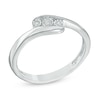 Thumbnail Image 1 of Diamond Accent Three Stone Bypass Promise Ring in Sterling Silver