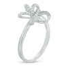 Thumbnail Image 1 of 0.11 CT. T.W. Diamond Pinwheel Flower Ring in Sterling Silver