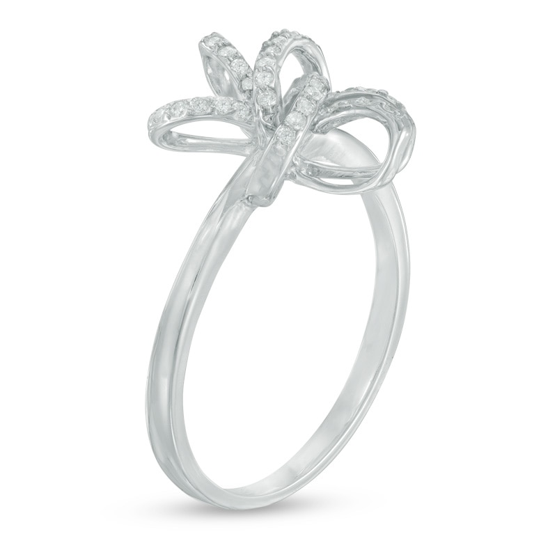 0.11 CT. T.W. Diamond Pinwheel Flower Ring in Sterling Silver