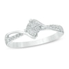 0.11 CT. T.W. Diamond Cluster Bypass Promise Ring in Sterling Silver