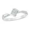 Thumbnail Image 0 of 0.11 CT. T.W. Diamond Cluster Bypass Promise Ring in Sterling Silver