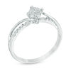 Thumbnail Image 1 of 0.11 CT. T.W. Diamond Cluster Bypass Promise Ring in Sterling Silver