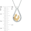 Thumbnail Image 1 of 0.09 CT. T.W. Diamond Motherly Love Teardrop Pendant in Sterling Silver and 14K Gold Plate
