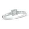 Thumbnail Image 0 of 0.11 CT. T.W. Diamond Square Frame Promise Ring in Sterling Silver