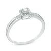 Thumbnail Image 1 of 0.11 CT. T.W. Diamond Square Frame Promise Ring in Sterling Silver