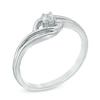 Thumbnail Image 1 of 0.09 CT. Diamond Solitaire Bypass Promise Ring in Sterling Silver