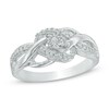 Thumbnail Image 0 of 0.18 CT. T.W. Diamond Woven Promise Ring in Sterling Silver