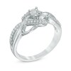 Thumbnail Image 2 of 0.18 CT. T.W. Diamond Woven Promise Ring in Sterling Silver