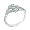 0.11 CT. T.W. Diamond Interlocking Hearts Ring in 10K White Gold