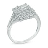 Thumbnail Image 2 of 0.58 CT. T.W. Quad Princess-Cut Diamond Double Frame Ring in 10K White Gold
