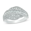Thumbnail Image 0 of 1.18 CT. T.W. Diamond Multi-Row Wave Ring in 10K White Gold