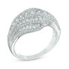 Thumbnail Image 1 of 1.18 CT. T.W. Diamond Multi-Row Wave Ring in 10K White Gold