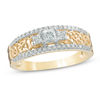 Thumbnail Image 0 of 0.45 CT. T.W. Princess-Cut Diamond Three Stone Wire Ring in 10K Gold