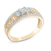 Thumbnail Image 1 of 0.45 CT. T.W. Princess-Cut Diamond Three Stone Wire Ring in 10K Gold