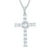 Thumbnail Image 0 of 0.82 CT. T.W. Diamond Cross Pendant in 10K White Gold