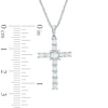 Thumbnail Image 2 of 0.82 CT. T.W. Diamond Cross Pendant in 10K White Gold