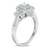Thumbnail Image 1 of 0.45 CT. T.W. Princess-Cut Diamond Past Present Future® Double Frame Engagement Ring in 10K White Gold