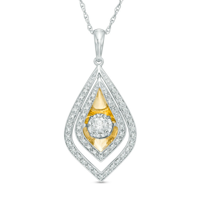 Unstoppable Love™ 0.50 CT. T.W. Diamond Double Pendulum Pendant in 10K Two-Tone Gold