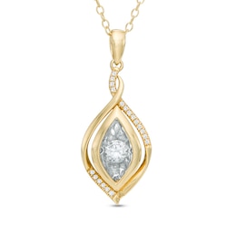 Unstoppable Love™ 0.25 CT. T.W. Diamond Infinity Flame Pendant in 10K Two-Tone Gold