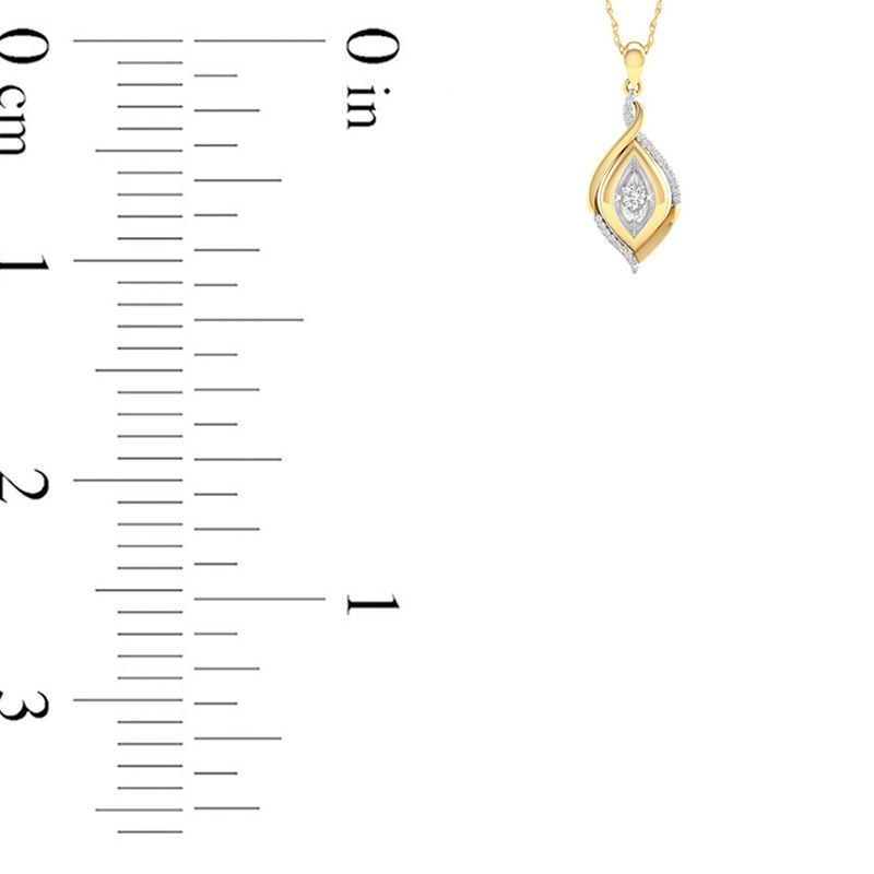 Main Image 3 of Unstoppable Love™ 0.25 CT. T.W. Diamond Infinity Flame Pendant in 10K Two-Tone Gold