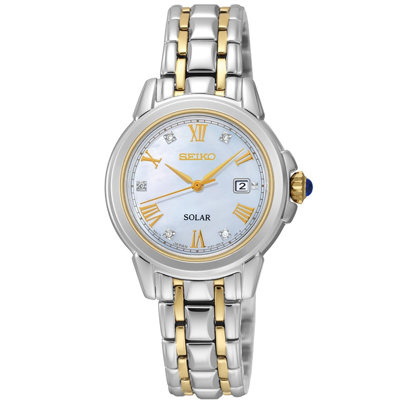 Main Image 1 of Ladies' Seiko Le Grand Sport Solar Diamond Accent Watch with Mother-of-Pearl Dial (Model: SUT244)