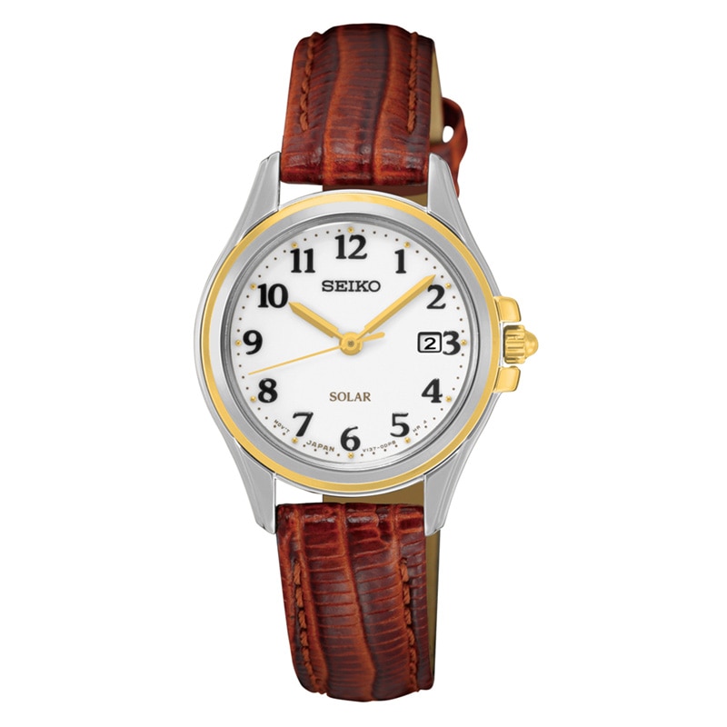 Main Image 1 of Ladies' Seiko Solar Strap Watch with White Dial (Model: SUT252)