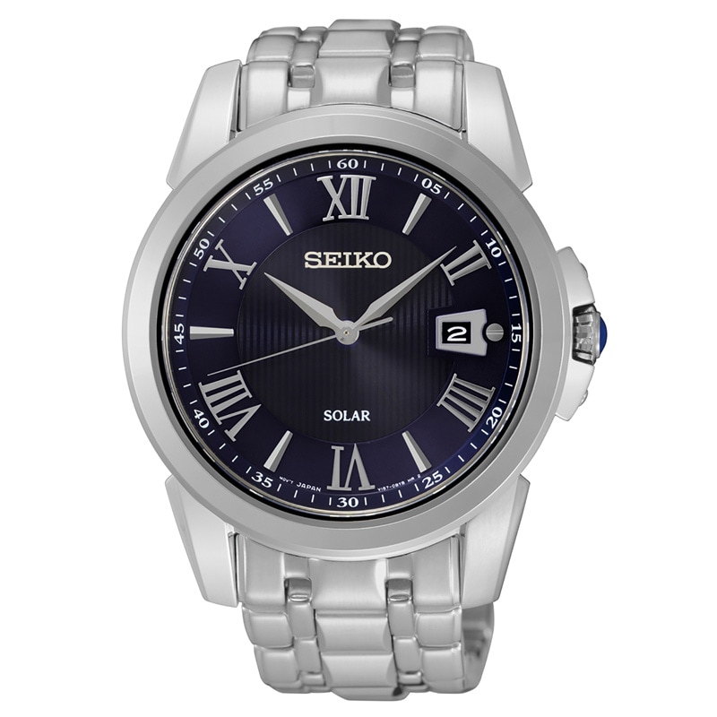 Main Image 1 of Men's Seiko Le Grand Sport Solar Watch with Blue Dial (Model: SNE395)