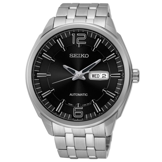 Men's Seiko Automatic Watch with Black Dial (Model: SNKN47)