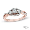 Thumbnail Image 1 of 0.30 CT. T.W. Diamond Past Present Future® Twist Engagement Ring in 10K Rose Gold