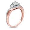 Thumbnail Image 2 of 0.30 CT. T.W. Diamond Past Present Future® Twist Engagement Ring in 10K Rose Gold