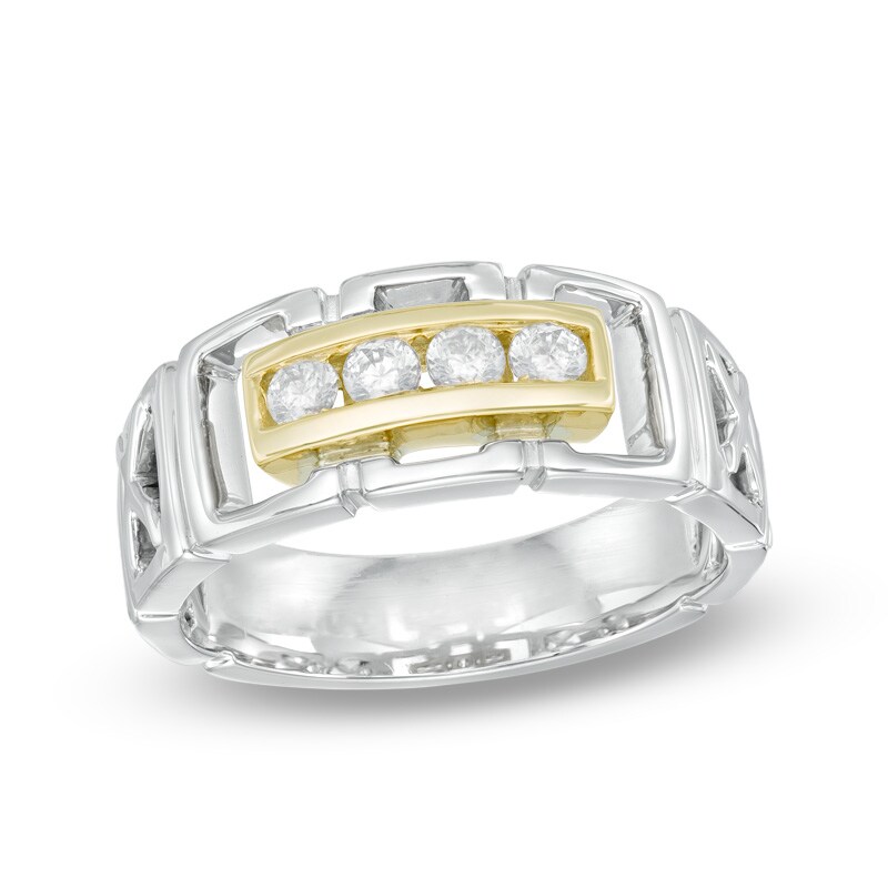 Men's 0.36 CT. T.W. Diamond Ring in Sterling Silver and 10K Gold|Peoples Jewellers