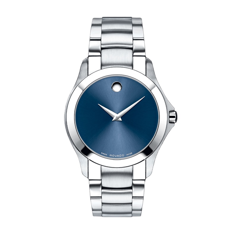 Men's Movado Masino™ Stainless Steel Watch with Blue Dial (Model: 606332)