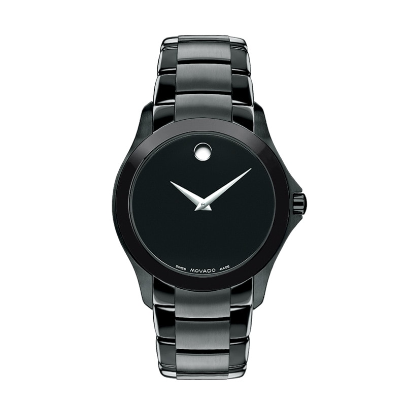 Men's Movado Masino™ Black IP Stainless Steel Watch with Black Dial (Model: 606486)