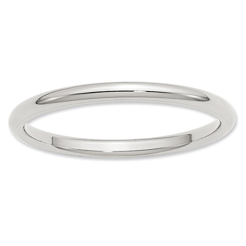 Ladies' 2.0mm Comfort-Fit Wedding Band in Sterling Silver