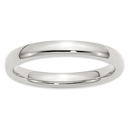 Ladies' 3.0mm Comfort-Fit Wedding Band in Sterling Silver