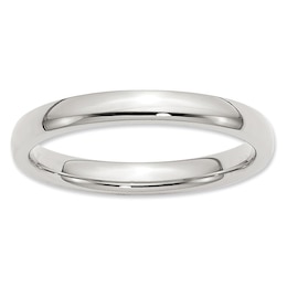 3.0mm Comfort-Fit Wedding Band in Sterling Silver