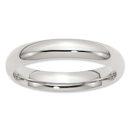 Ladies' 4.0mm Comfort-Fit Wedding Band in Sterling Silver