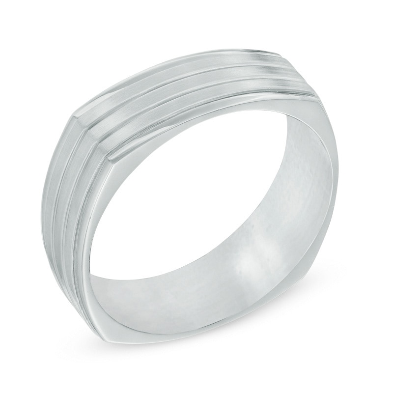 Main Image 2 of 7.0mm Titanium Satin Wedding Band - Size 10