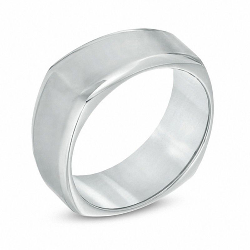 9.0mm Titanium Beveled Edge Comfort Fit Wedding Band - Size 10