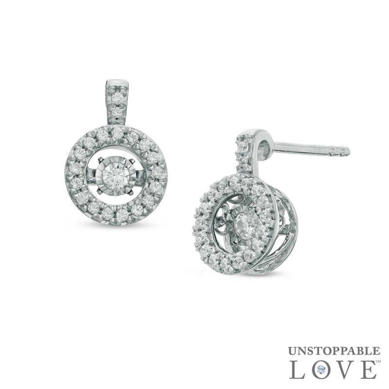 Unstoppable Love™ 0.25 CT. T.W Diamond Circular Stud Earrings in 10K White Gold|Peoples Jewellers