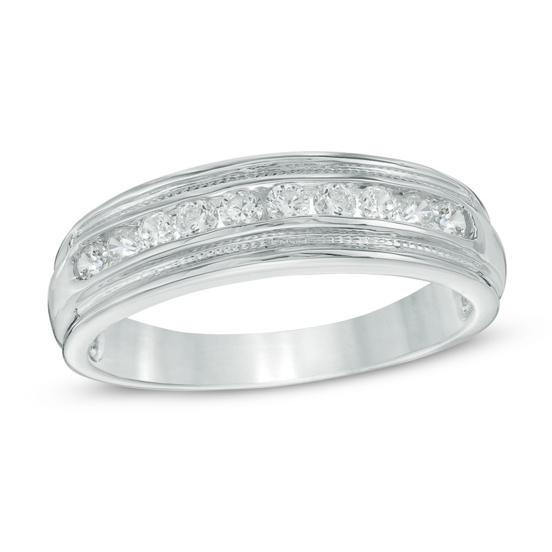 Men's 0.45 CT. T.W. Diamond Wedding Band in Sterling Silver|Peoples Jewellers