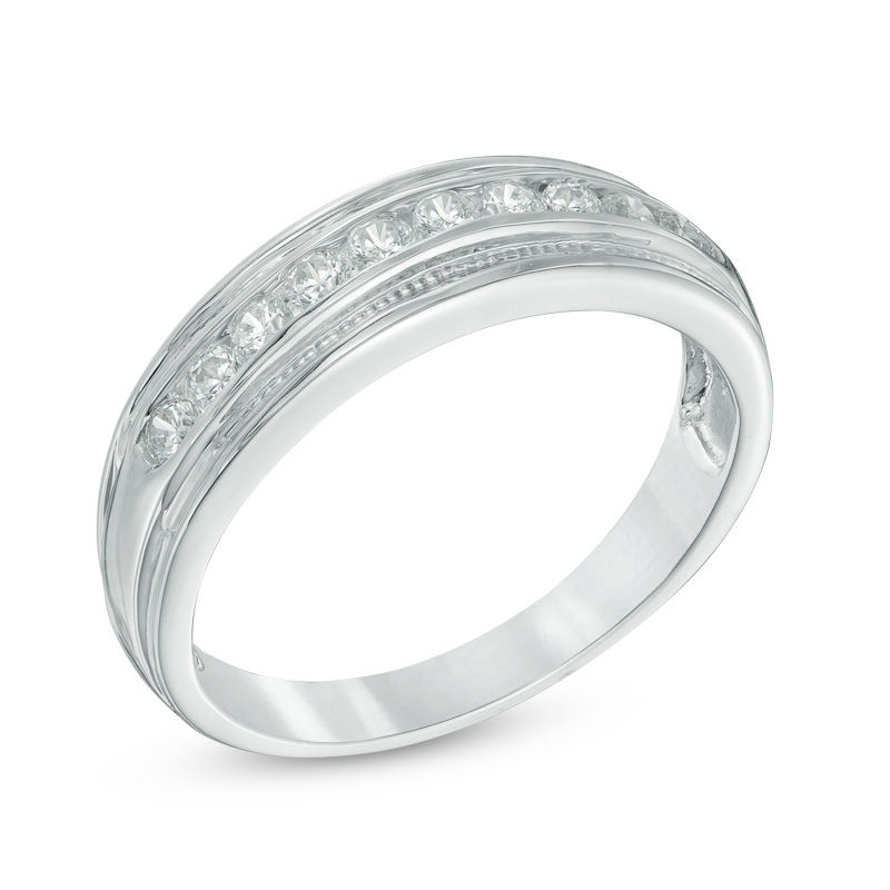 0.45 CT. T.W. Diamond Wedding Band in Sterling Silver