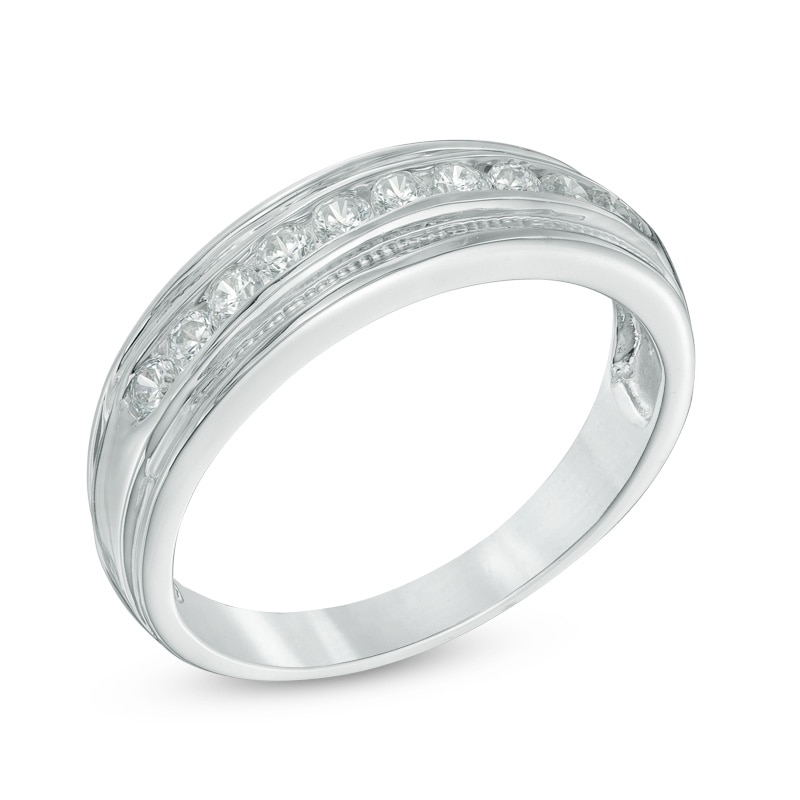 Men's 0.45 CT. T.W. Diamond Wedding Band in Sterling Silver|Peoples Jewellers