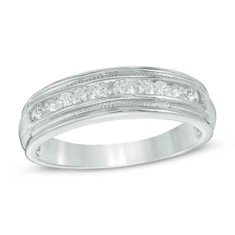 Men's 0.45 CT. T.W. Diamond Wedding Band in 10K White Gold|Peoples Jewellers