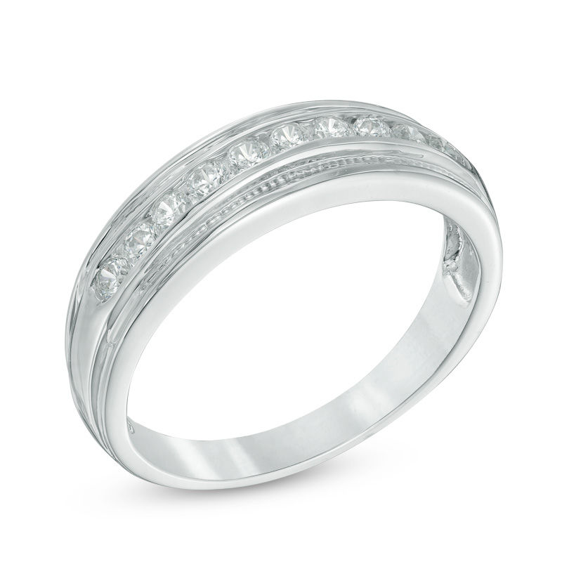 Men's 0.45 CT. T.W. Diamond Wedding Band in 10K White Gold