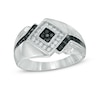 Thumbnail Image 0 of Men's 0.45 CT. T.W. Enhanced Black and White Diamond Ring in Sterling Silver