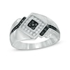 Thumbnail Image 1 of Men's 0.45 CT. T.W. Enhanced Black and White Diamond Ring in Sterling Silver