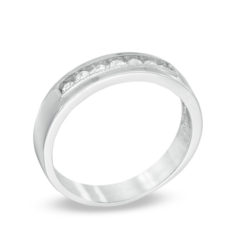 0.23 CT. T.W. Diamond Wedding Band in 10K White Gold