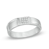 Thumbnail Image 1 of Men's 0.09 CT. T.W. Diamond Wedding Band in Sterling Silver